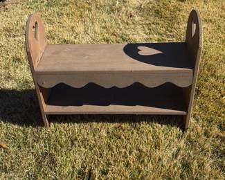 Primitive Wooden Heart Shelf 
