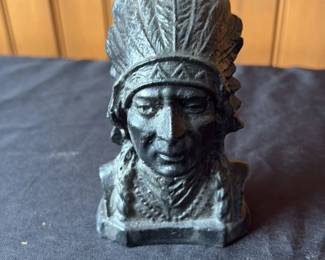 Native American Chief Head Bookend 