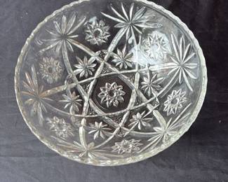 Cut Glass Star Pattern Bowl 