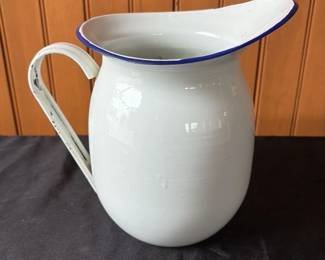Antique Enamel Pitcher 