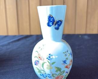 Porcelain Vase with Butterfly and Floral Motif 