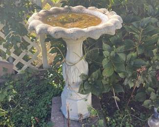 Vintage Concrete Bird Bath 