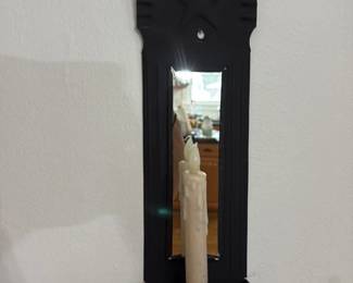 Primitive Tin Candle Sconce with  Mirror 