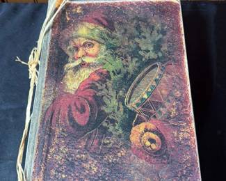 Antique Decorative Box with Vintage Illustration 