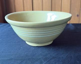 Yellow Mixing Bowl with White Stripes 