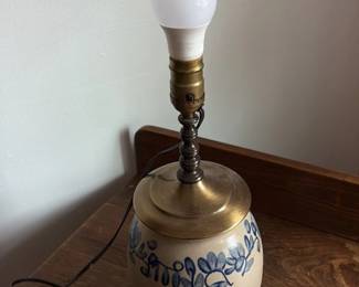 Vintage Blue and White Floral Ceramic Lamp Base 