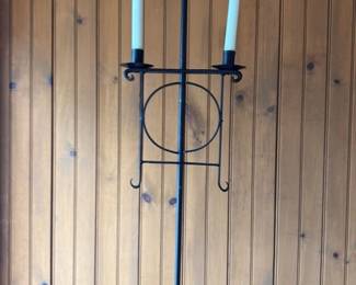 Black Metal Triveget Candelabra with Spear 