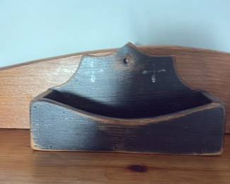 Antique Wooden Wall Mail Holder 