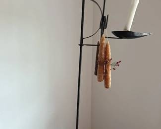 Wrought Iron Candlestick Holder with Decorative elements 