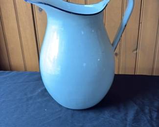 Antique Enamelware Pitcher 