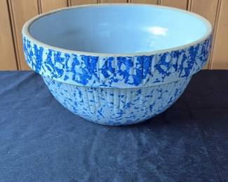 Blue Spongeware Mixing Bowl 