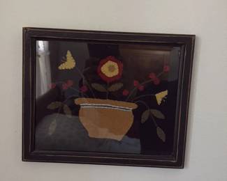 Framed "Pioneer Woman" Folk Art Picture 
