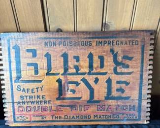 Diamond Match Co. "Diamond Eye" Double Dip Saftey Matches Wooden Crate 