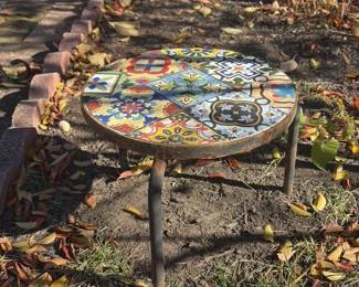 Talavera Tile Top Round Patio Table 