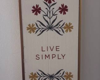 Live Simply Floral Wall Art 