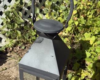 Black Metal and Glass Lantern 
