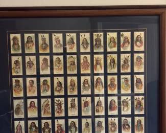 Framed Collection of "American Indian Chiefs" Trading Cards 