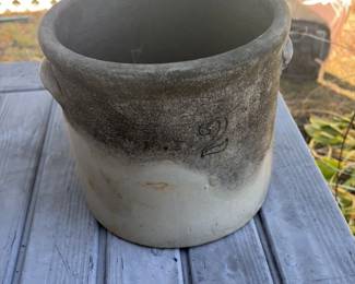 Vintage Stoneware Crock with "2" Mark 