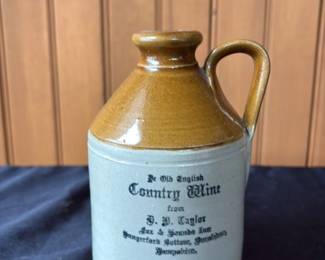 Antique "De Old English Country Wine" Jug 