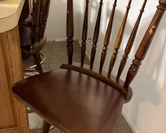 Solid wood vintage barstools swivel