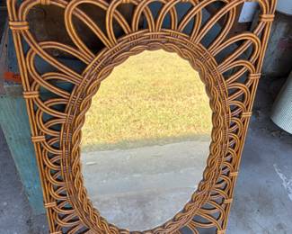 Brand new rattan mirror