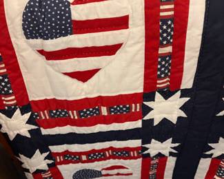Patriot hand stitched quilt