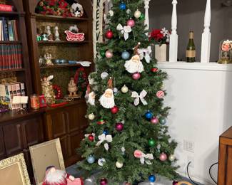 Fully decorated vintage Christmas tree