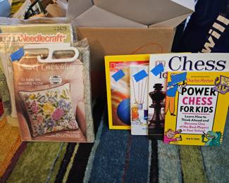 Embroidery kits, Game books for kids.