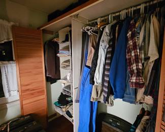 Closet full of men's clothing. Size Large, NIB items, pants size 38. Tuxedo!