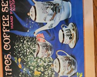 Kutani hand painted NIB Coffee set.