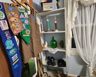 Girl scout items, nik naps, curtains.