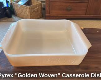 Pyrex "Golden Woven" Casserole Dish