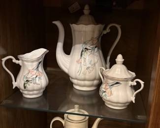 Vintage Porcelain Tea Set with Floral Motif