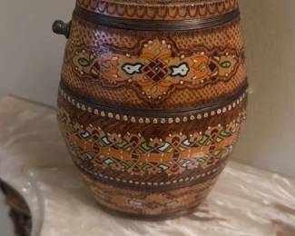 Decorative Wooden Barrel with Metal Bands
