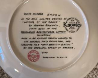 Norman Rockwell "Waiting at the Dance" Collector Plate
