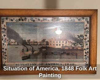 Situation of America, 1848 Folk Art Painting