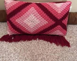 Hand Crocheted Geometric Pillow