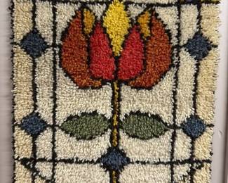 Vintage "Hit and Miss" Rug Hooking Mat