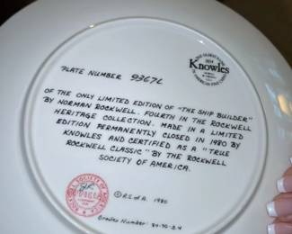 Norman Rockwell "The Ship Builder" Collector Plate