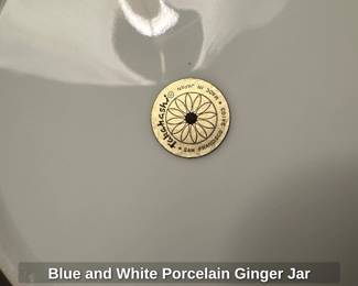 Blue and White Porcelain Ginger Jar