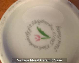 Vintage Floral Ceramic Vase