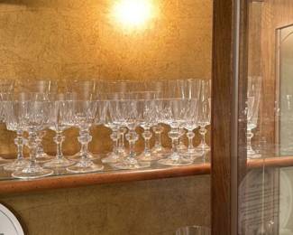 Crystal Wine Glasses and Teacup Set