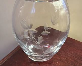 Etched Crystal Vase