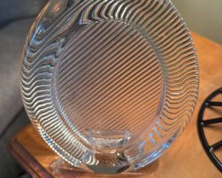 Glass Ashtray with Ribbed Pattern