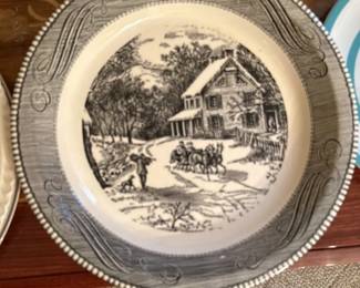 Transferware Plate with "The Mill" Scene