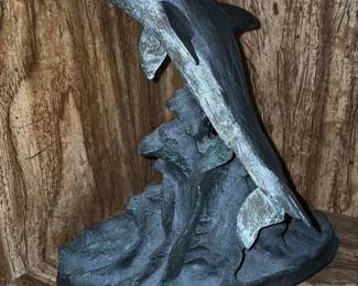 Bronze Dolphin Sculpture