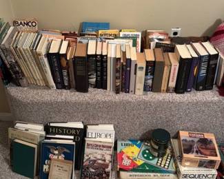Collection of Books and Board Games