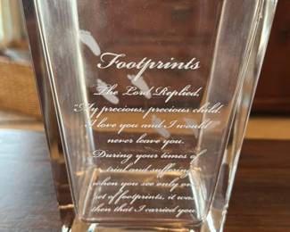 Footprints in the Sand Crystal Keepsake