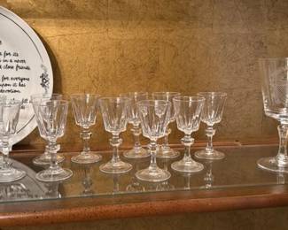 Crystal Wine Glasses and Teacup Set