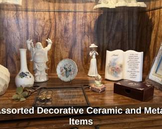 Assorted Decorative Ceramic and Metal Items
